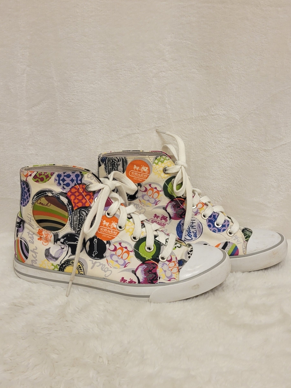 Coach Cardinal Multicolor High-Top Sneakers Sz 8